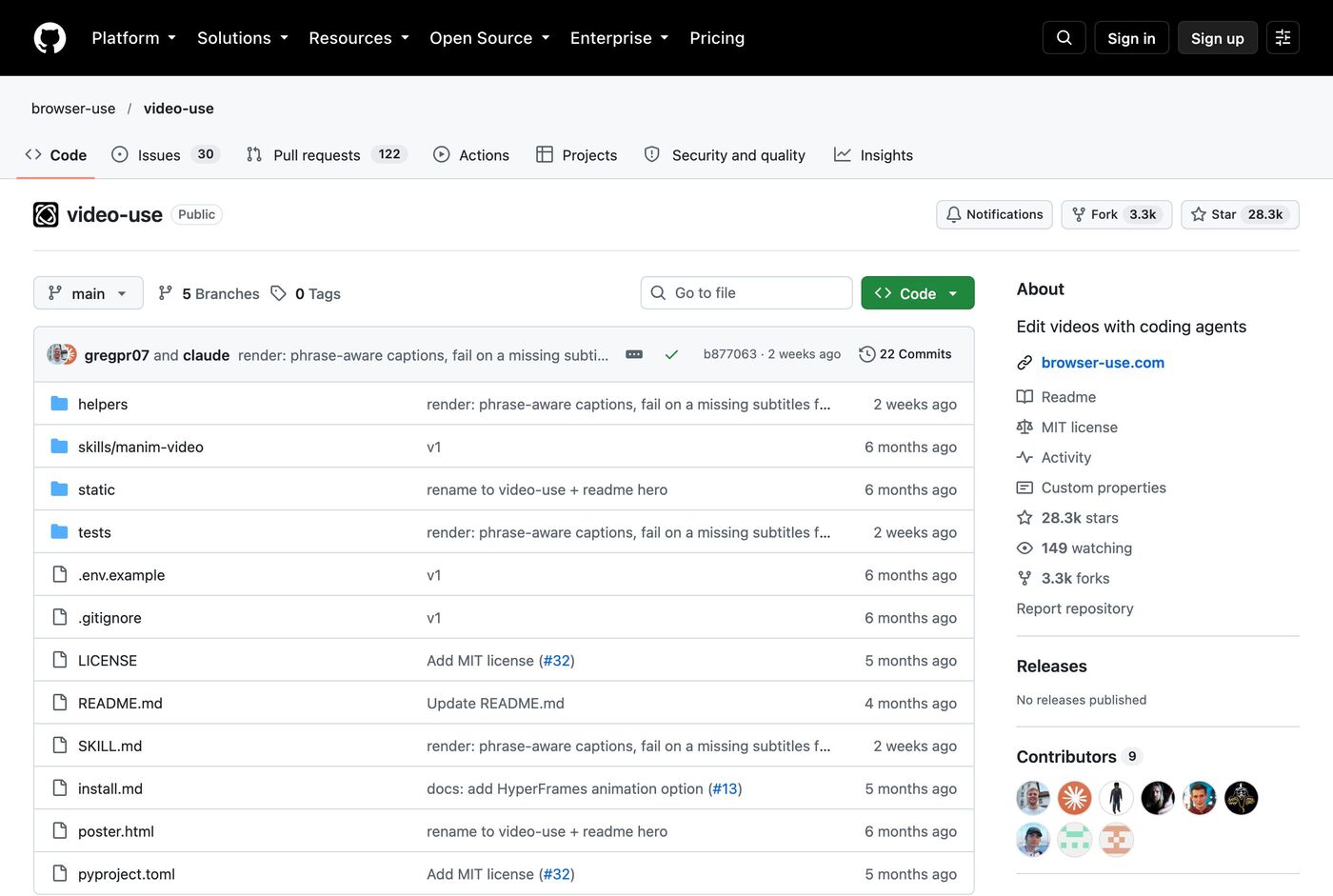 Репозиторий video-use на GitHub